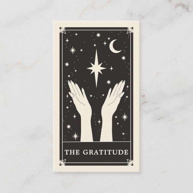 Celestial Tarot Gratitude thank you Business card (Front)