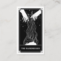 Celestial Tarot Hairdresser Black Business card