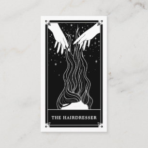 Celestial Tarot Hairdresser Black Business card