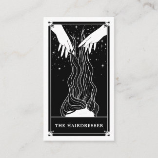 Celestial Tarot Hairdresser Black Business card