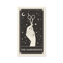 Celestial Tarot Hairdresser Black Business card
