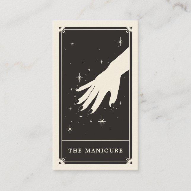 Celestial Tarot Nail Technician Business card (Front)