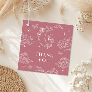 Celestial Tarot Rose Baby Shower Favour Tags