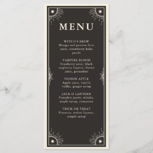 Celestial Tarot Stars cocktail wedding menu 