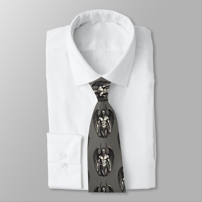 Celestial Tide Crocell Demon Illustration Tie (Tied)