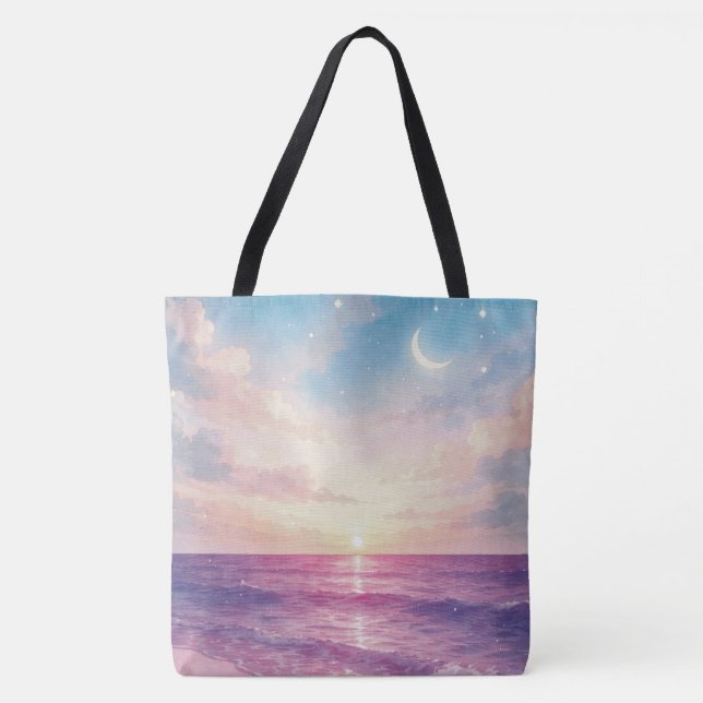Celestial Tides at Dreamlight Dusk Tote Bag (Front)