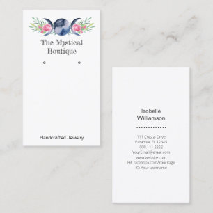 Celestial Triple Moon Earring Jewellery Display Business Card
