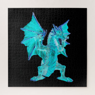 Celestial Turquoise Dragon Fantasy Realm Piece Jigsaw Puzzle