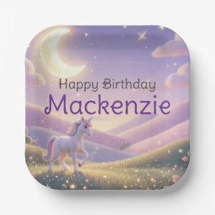 Celestial Unicorn Birthday Party Paper Plate
