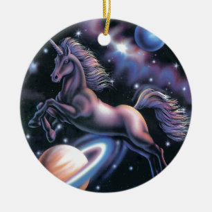 Celestial Unicorn Ceramic Tree Decoration
