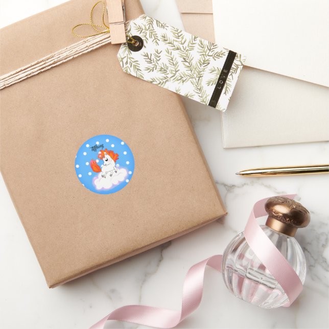 Celestial Unicorn Classic Round Sticker (Gifting)