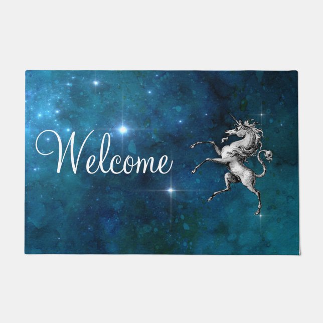 Celestial Unicorn Customisable Doormat (Front)