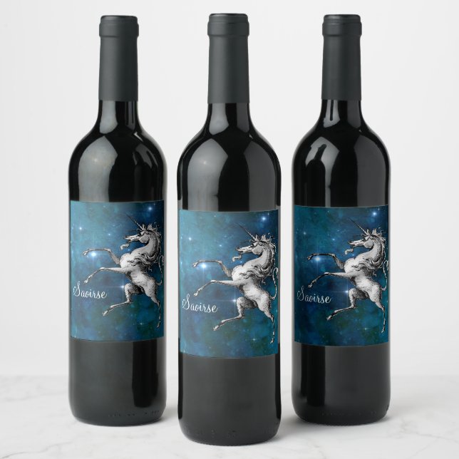 Celestial Unicorn Customisable  Wine Label (Bottles)