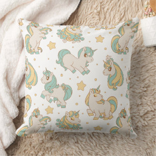 Celestial Unicorns & Stars Pattern Cushion