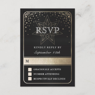 Celestial Union Wedding RSVP Cards (Gold)