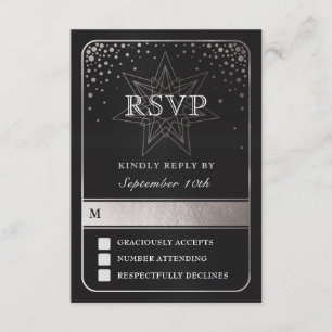 Celestial Union Wedding RSVP Cards (Silver)