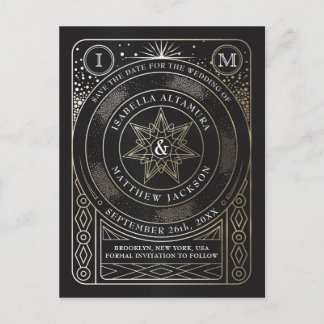 Celestial Union Wedding Save the Date Postcard