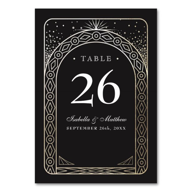 Celestial Union Wedding Table Number Cards (Front)