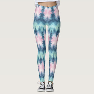 Celestial Veil: Aurora Waves in the Night Sky (7) Leggings