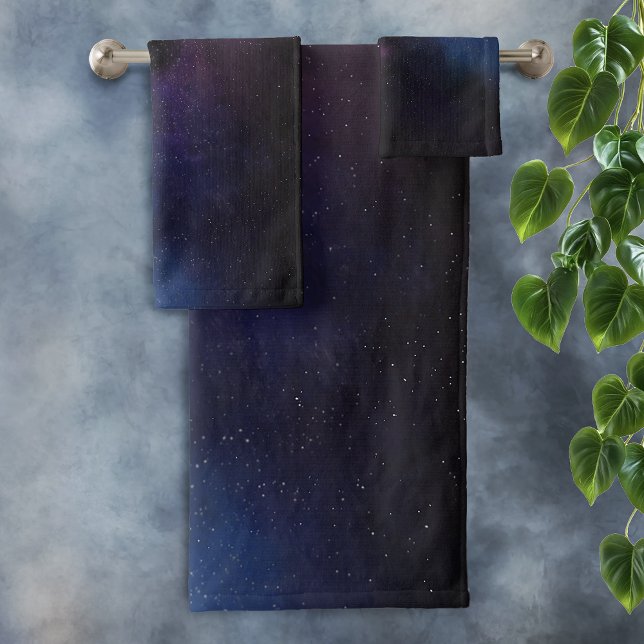 Celestial Veil Nebula Galaxy Starfield Cosmic Bath Towel Set (Creator Uploaded)