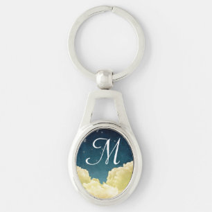 Celestial View Stars and Clouds Digital Key Chain