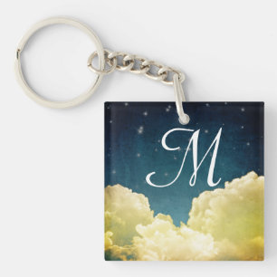 Celestial View Stars and Clouds Key Chain