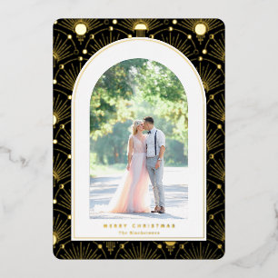 Celestial Vintage Art Deco Photo Christmas Card