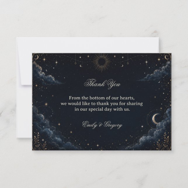 Celestial Vintage Cosmic  Thank You Card (Front)