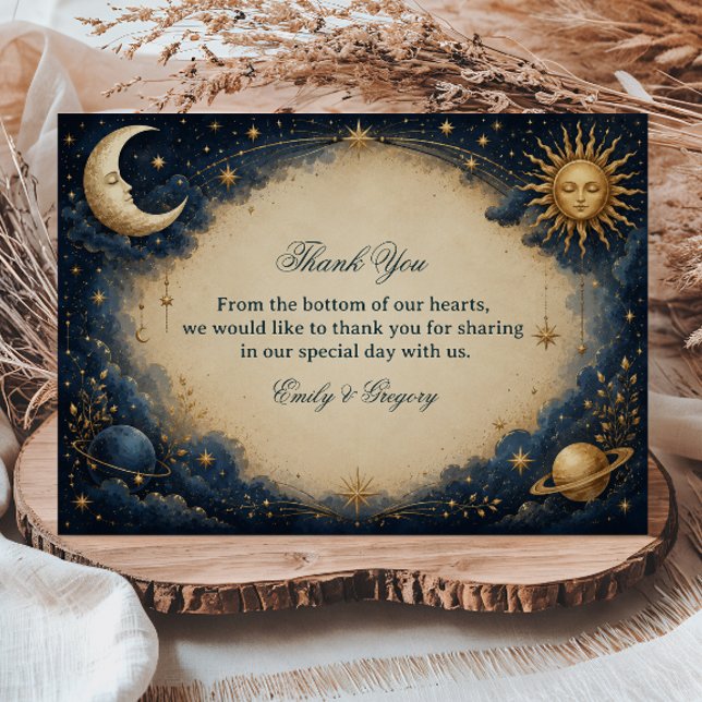 Celestial Vintage Cosmic Thank You Card (Creator Uploaded)