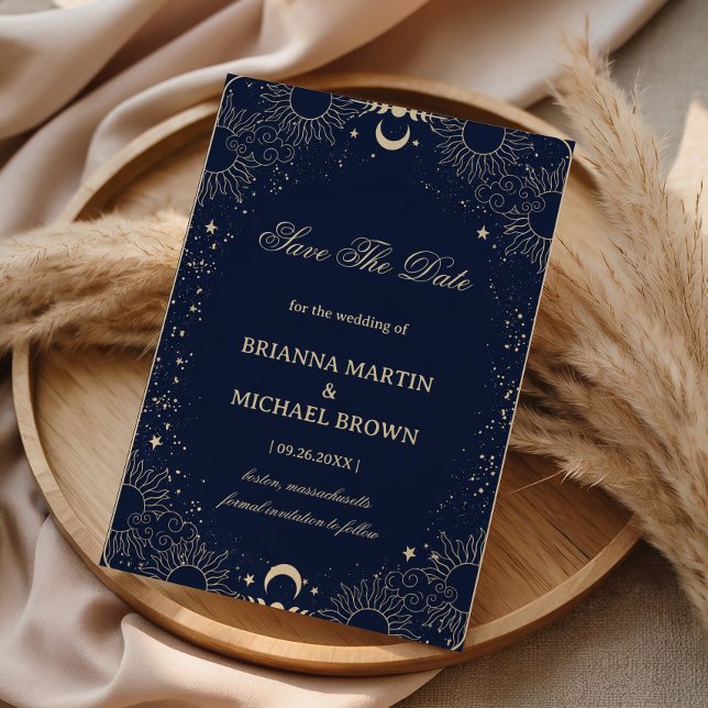 Celestial Vintage Romantic Midnight Save The Date (Creator Uploaded)