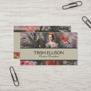 Celestial Virgo Goddess Collage: Vintage Celestial Business Card