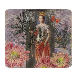 Celestial Virgo Goddess Collage: Vintage Celestial Cutting Board