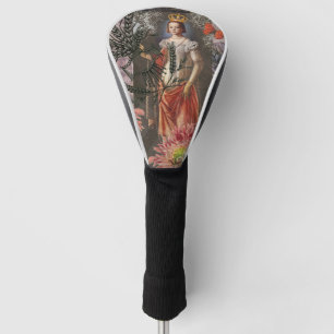 Celestial Virgo Goddess Collage: Vintage Celestial Golf Head Cover