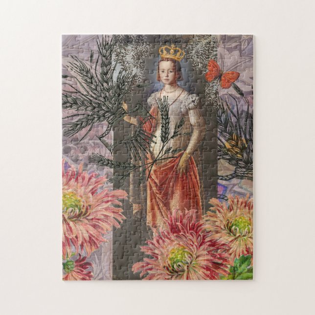 Celestial Virgo Goddess Collage: Vintage Celestial Jigsaw Puzzle (Vertical)