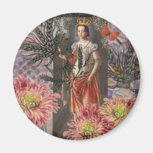 Celestial Virgo Goddess Collage: Vintage Celestial Magnet