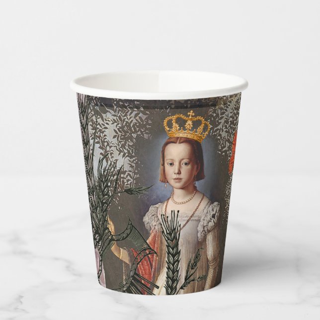 Celestial Virgo Goddess Collage: Vintage Celestial Paper Cups (Left)