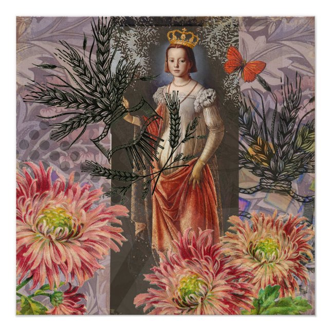 Celestial Virgo Goddess Collage: Vintage Celestial Poster (Front)