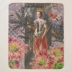 Celestial Virgo Goddess Collage: Vintage Celestial Sherpa Blanket