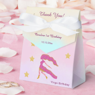Celestial Virgo Watercolor 1st Birthday Favour Box