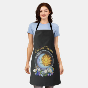 Celestial Visions Cute Sun and Moon Tarot Crysta Apron