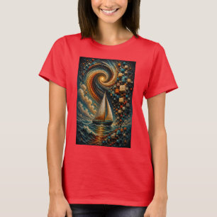 Celestial Voyage Abstract 3D Micro Mosaic T-Shirt