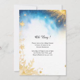 Celestial Watercolor Baby Shower Invitation