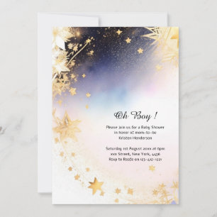 Celestial Watercolor Baby Shower Invitation