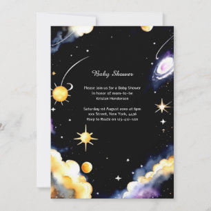 Celestial Watercolor Baby Shower Invitation