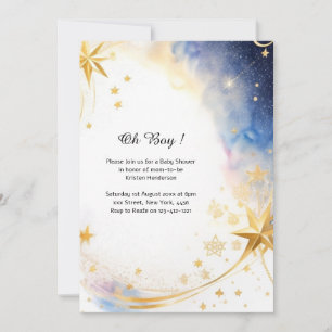 Celestial Watercolor Baby Shower Invitation