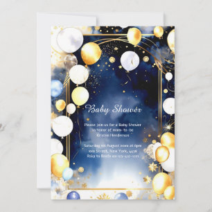 Celestial Watercolor Baby Shower Invitation