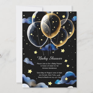 Celestial Watercolor Baby Shower Invitation