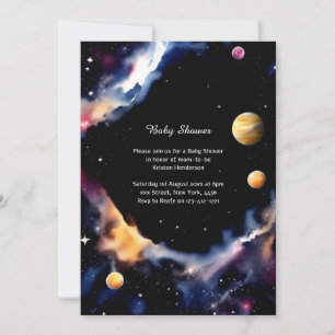 Celestial Watercolor Baby Shower Invitation