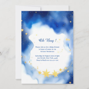 Celestial Watercolor Baby Shower Invitation