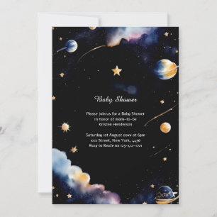 Celestial Watercolor Baby Shower Invitation